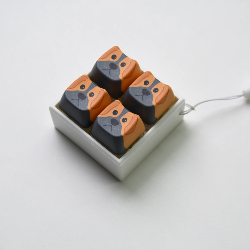 4‑Key Fidget Keyboard Keychain, Cute Stress Relief Clicker Toy