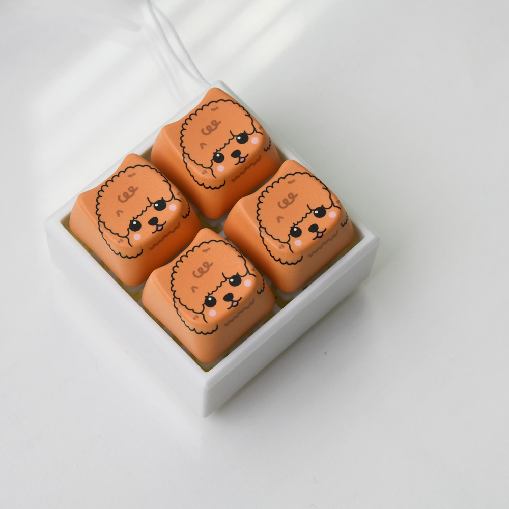 4‑Key Fidget Keyboard Keychain, Cute Stress Relief Clicker Toy
