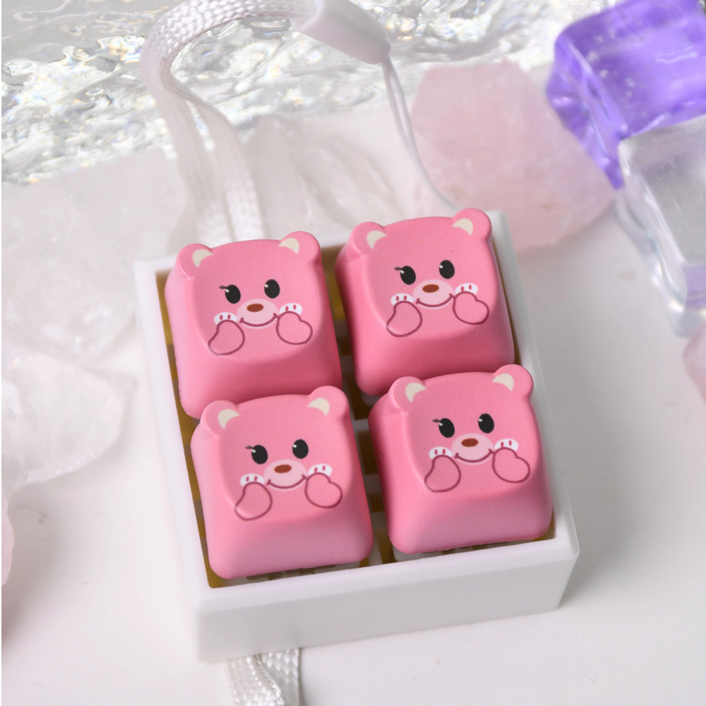4‑Key Fidget Keyboard Keychain, Cute Stress Relief Clicker Toy