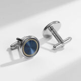 round silver cufflinks